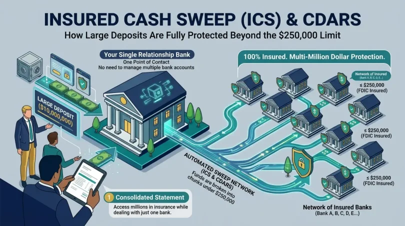 Insured Cash Sweep (ICS) & CDARS: How Corporations and Wealthy Depositors Protect Millions Beyond Standard Deposit Insurance Limits