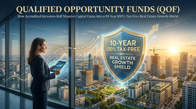 Qualified Opportunity Funds (QOF): How Accredited Investors Roll Massive Capital Gains into a 10-Year 100% Tax-Free Real Estate Growth Shield